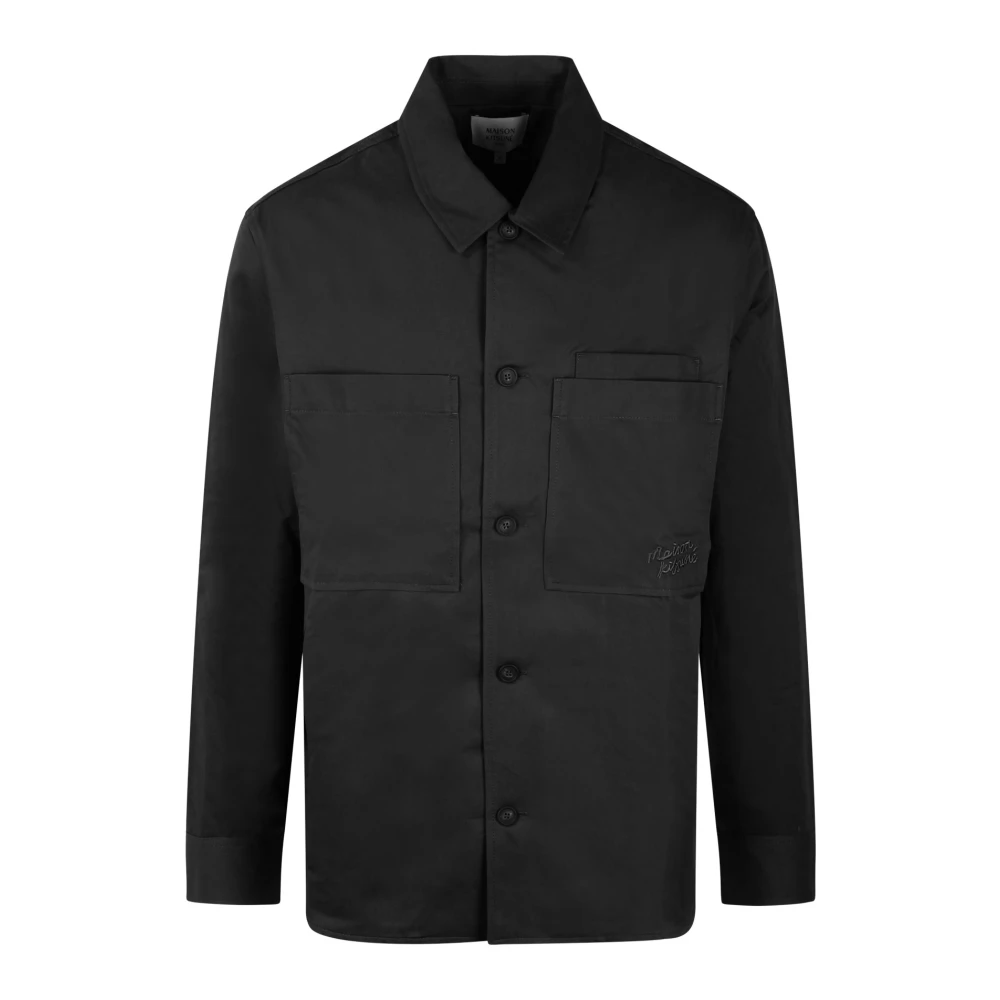 Maison Kitsuné Casual katoenen jersey overshirt Fw24 Black Heren