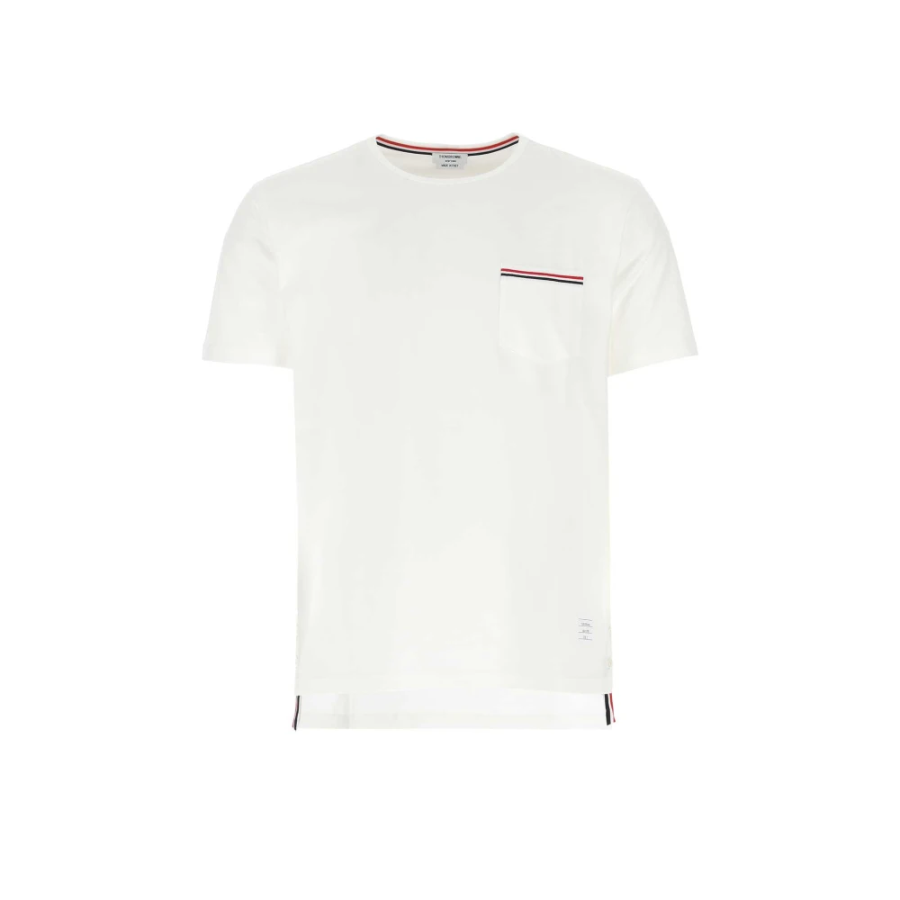 Thom Browne RWB Zak T-shirt in Medium Gewicht Jersey White Heren
