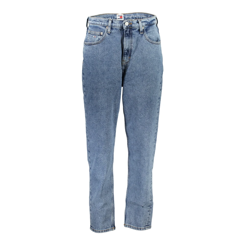 Tommy Hilfiger Blå Denim Mom Jeans med Broderi Blue, Dam