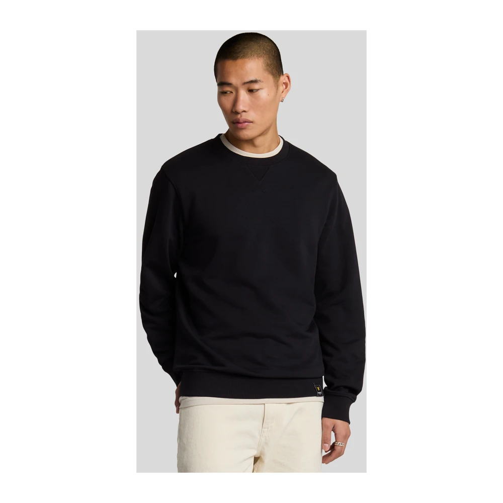 Lyle & Scott Mid Layers Klem Gelabeld Crew Neck Sweatshirt Black Heren