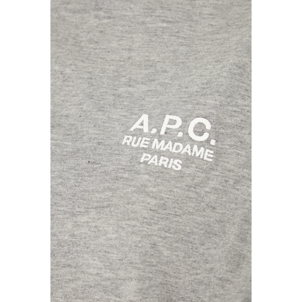 A.p.c. Casual Katoenen T-Shirt Gray Dames