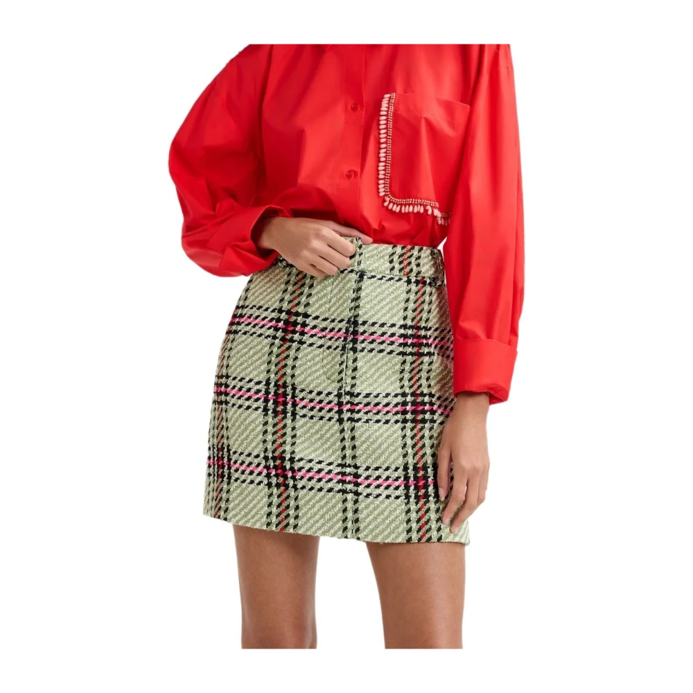 Essentiel Antwerp Geruite Graphics2 Groene Rok Green Dames