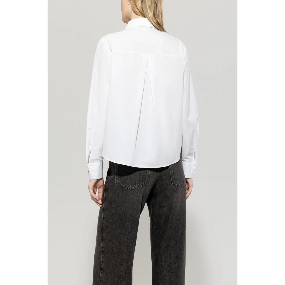 LUISA CERANO Katoenen Tuniekblouse met Gouden Knopen White Dames