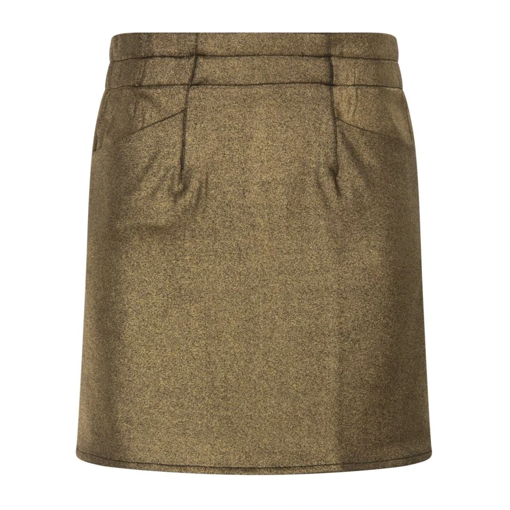 Molly Bracken Korte rechte lurex rok Gouden tinten Yellow Dames