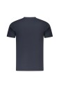 t-shirt-bleu-a-manches-courtes-imprime