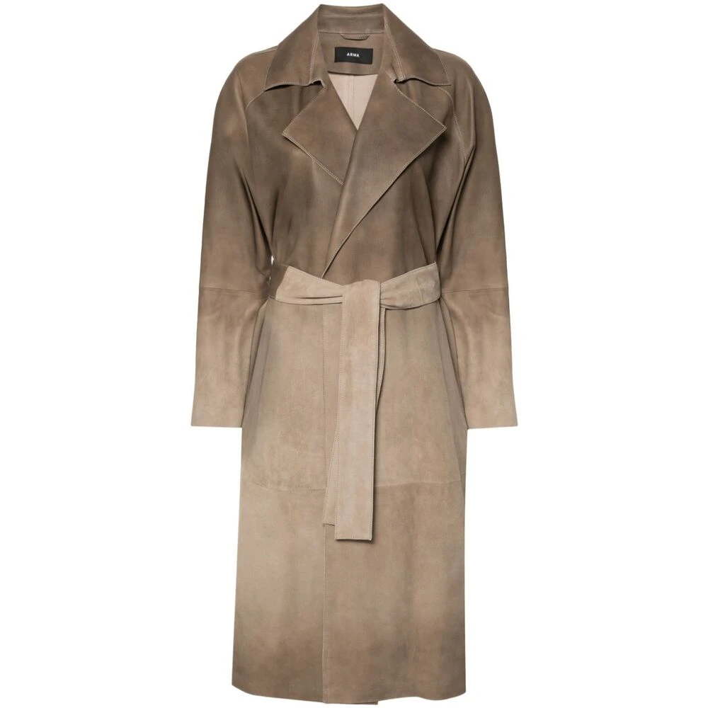 Arma Taupe Suède Jas Gradiënt Effect Brown Dames