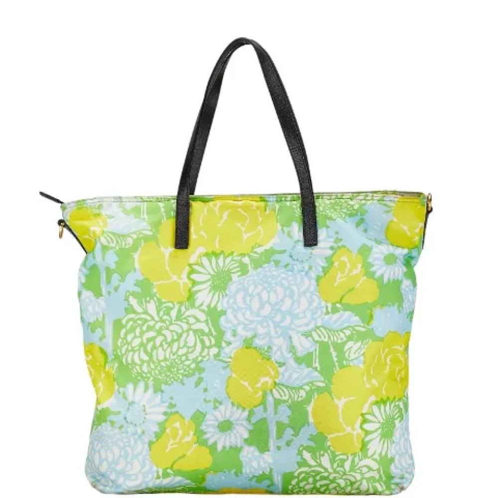 Prada Vintage Pre-owned Canvas prada-bags Green Dames