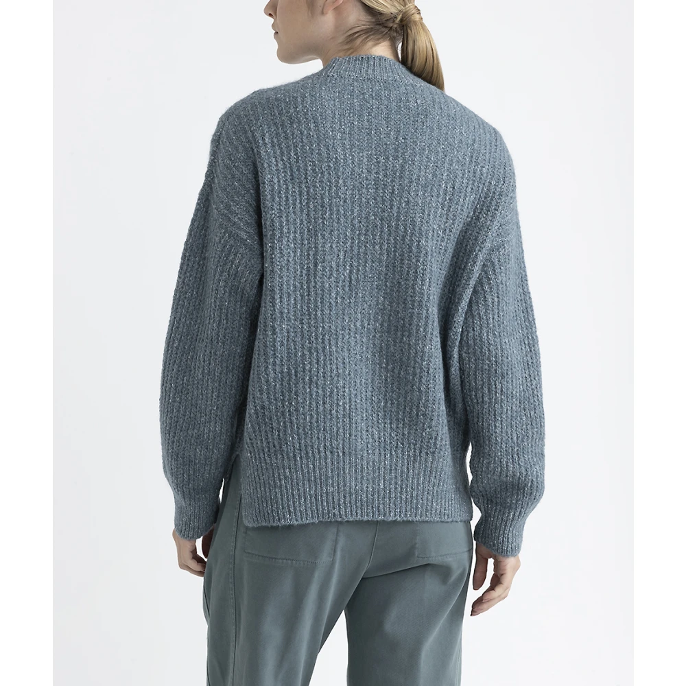 PESERICO Alpaca mohair katoen en lurex vest Blue Dames