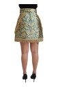 jupe-taille-haute-doree-et-bleue