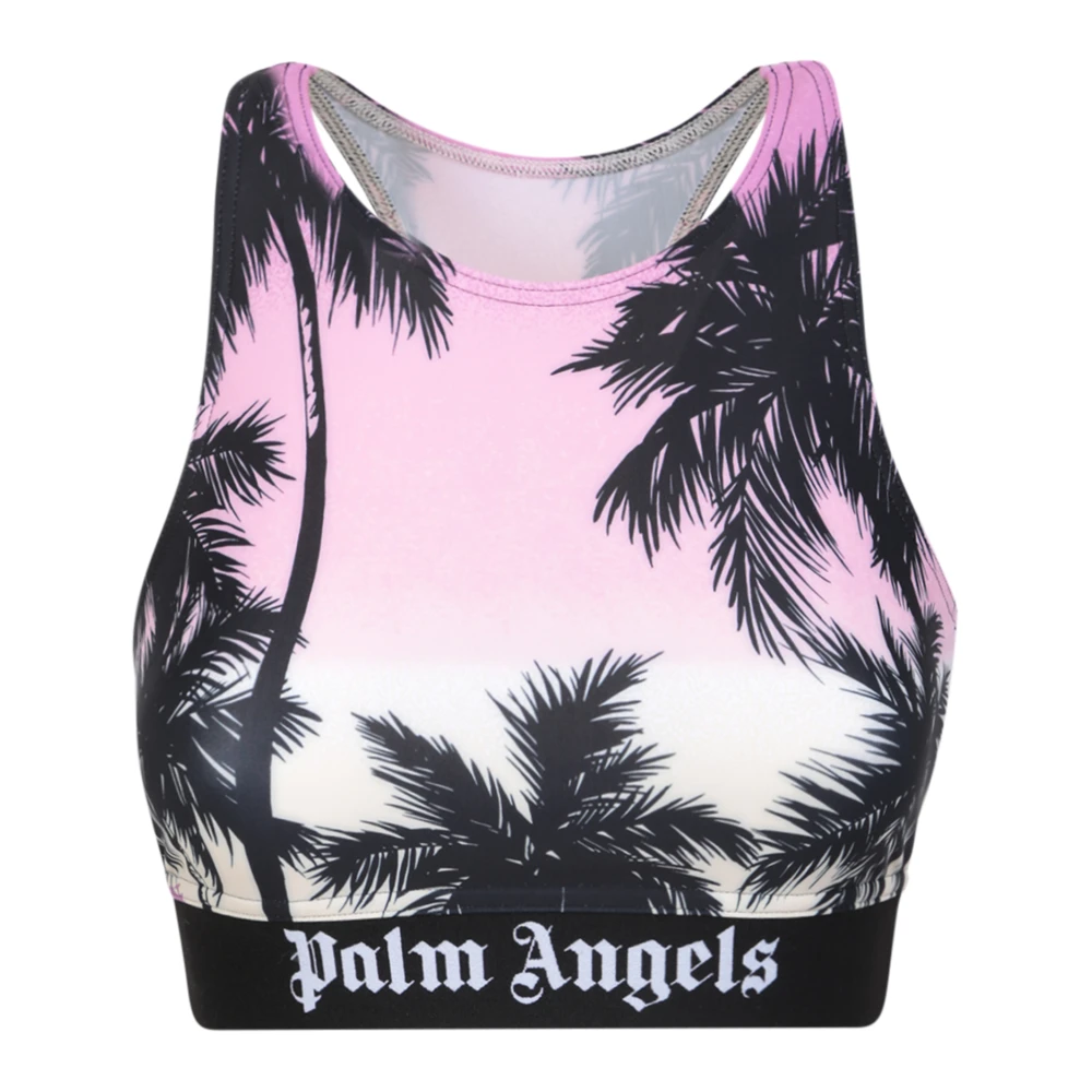 Palm Angels Women's Multicolor Sleeveless Tops, Xs, Purple Sunset Print Sleeveless Top