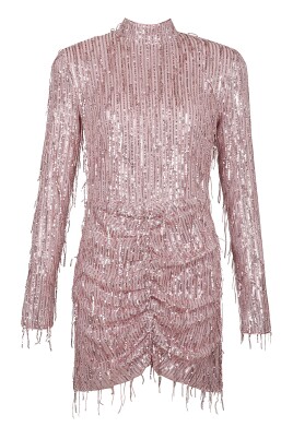 short-pink-dress-with-sequins-and-long-sleeves