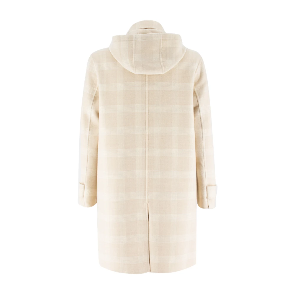 Eleventy Geruite Patroon Hooded Jas Beige Heren
