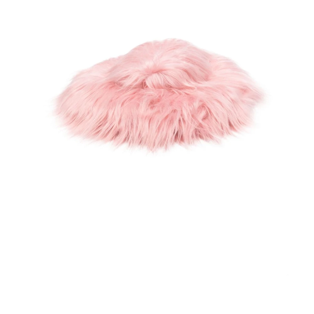 Ruslan Baginskiy Roze Faux-Fur Geborduurd Logo Hoed Pink Dames