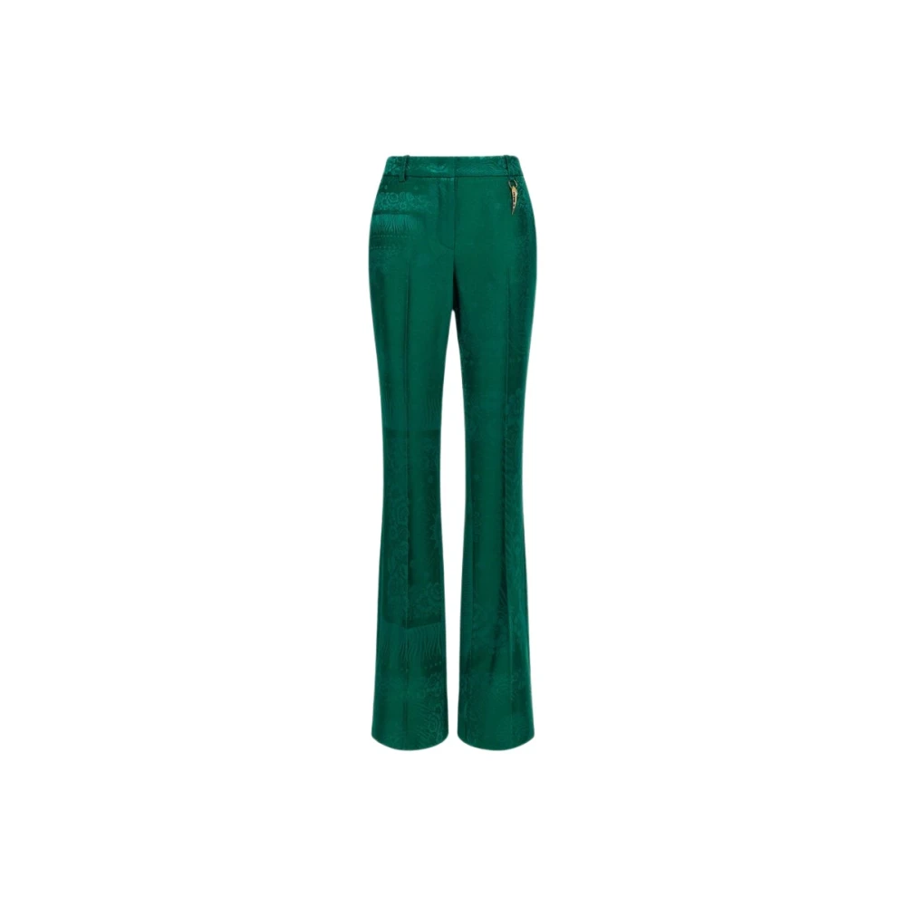 Roberto Cavalli Hoge Taille Flared Broek met Tailored Details Green Dames