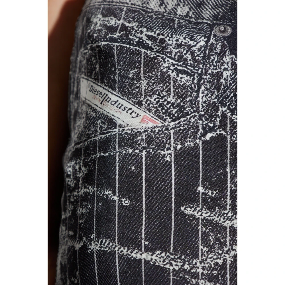 Diesel Broek met P-Retty print Black Dames