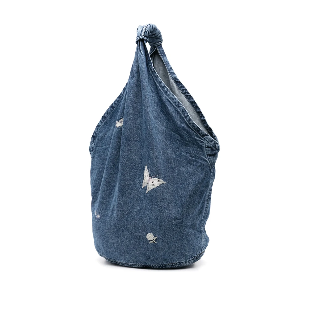 Our Legacy Indigo Blauwe Geborduurde Heuptas Blue Heren