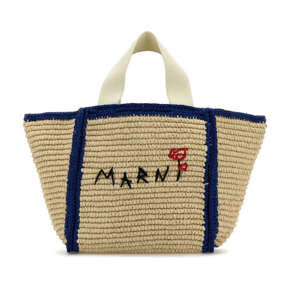 Marni Raffia Shopping Bag Beige Dames