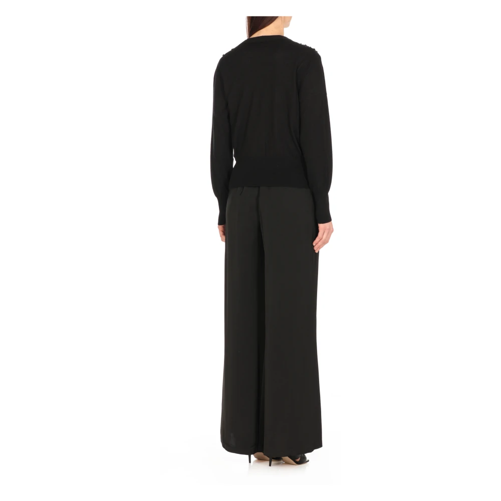 Fabiana Filippi Zwart Wolmix Vest Pailletten Details Black Dames