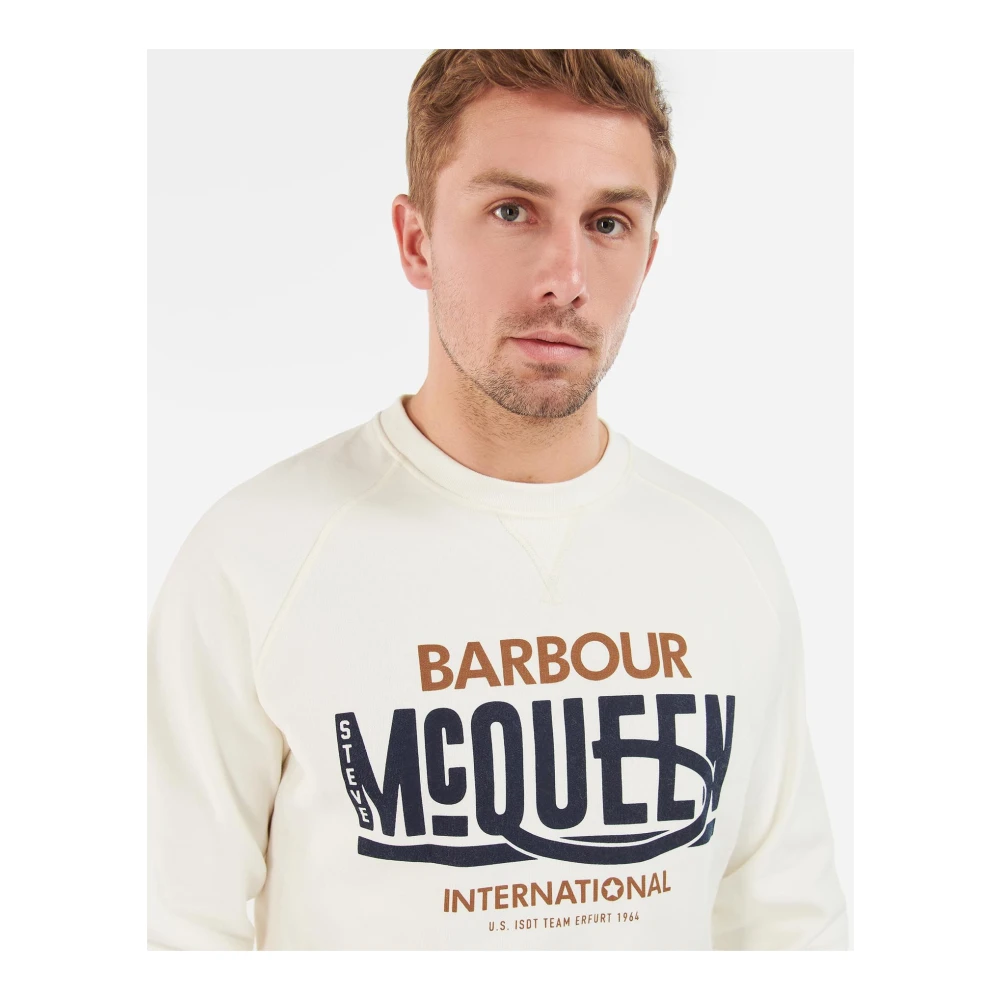 Barbour Randall Crew Sweatshirt in Whisper White Heren