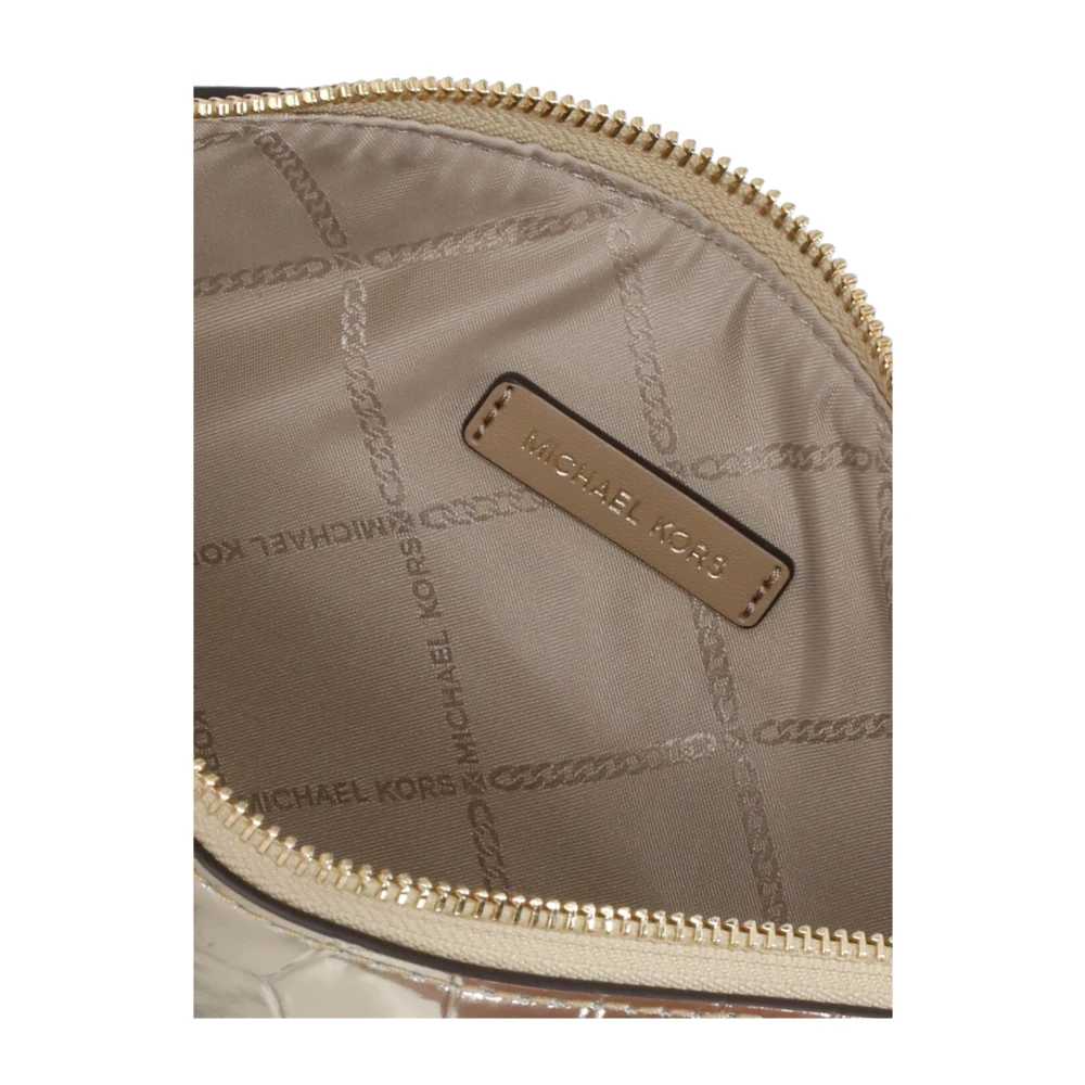 Michael Kors Gouden leren schoudertas met logo Yellow Dames