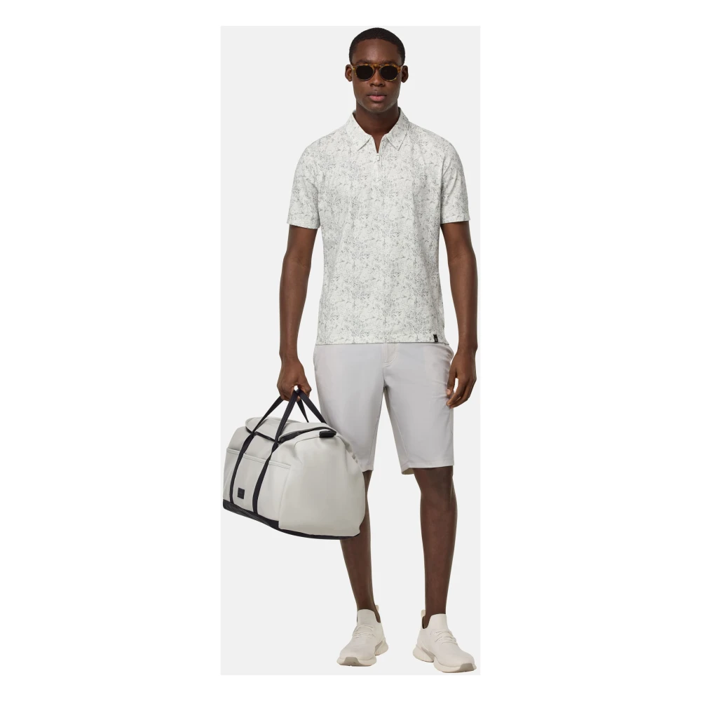 Boggi Milano B Tech Katoenmix Jersey Polo Shirt Blue Heren