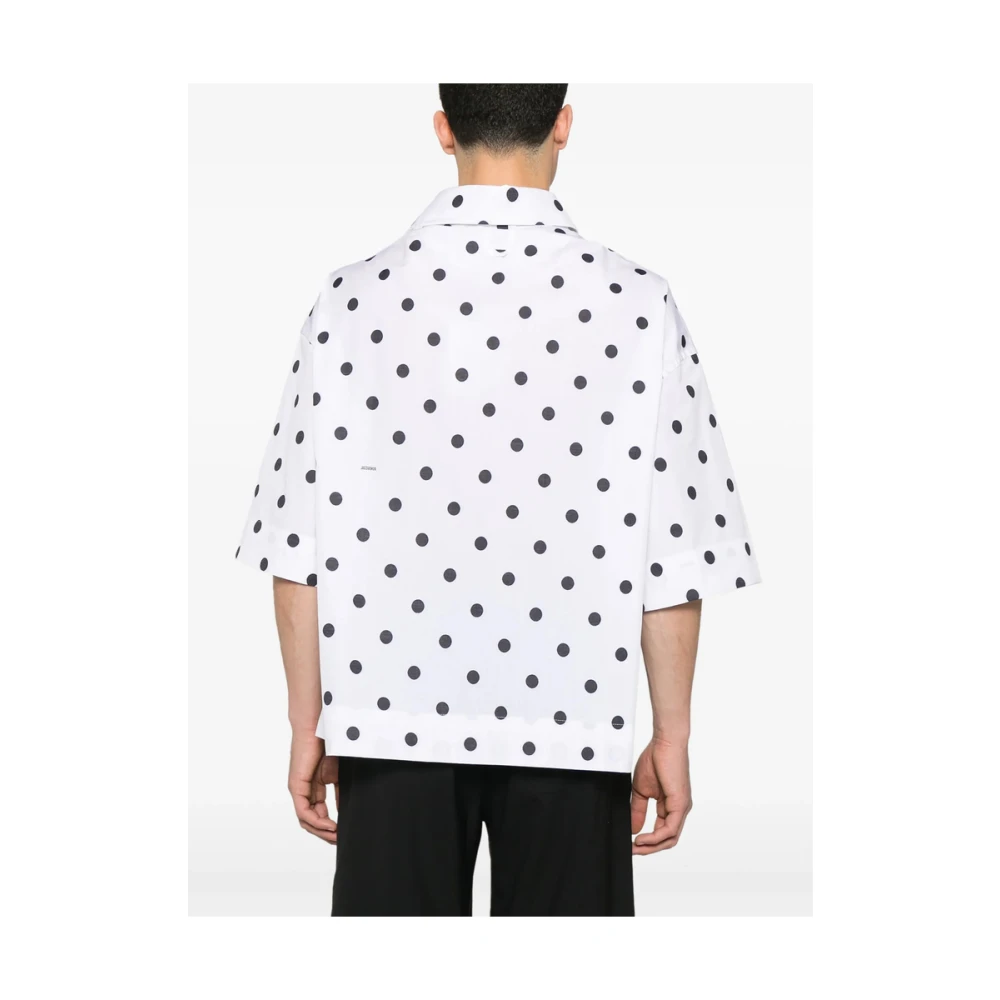Jacquemus Witte Polka Dot Overhemd Korte Mouwen Multicolor Heren