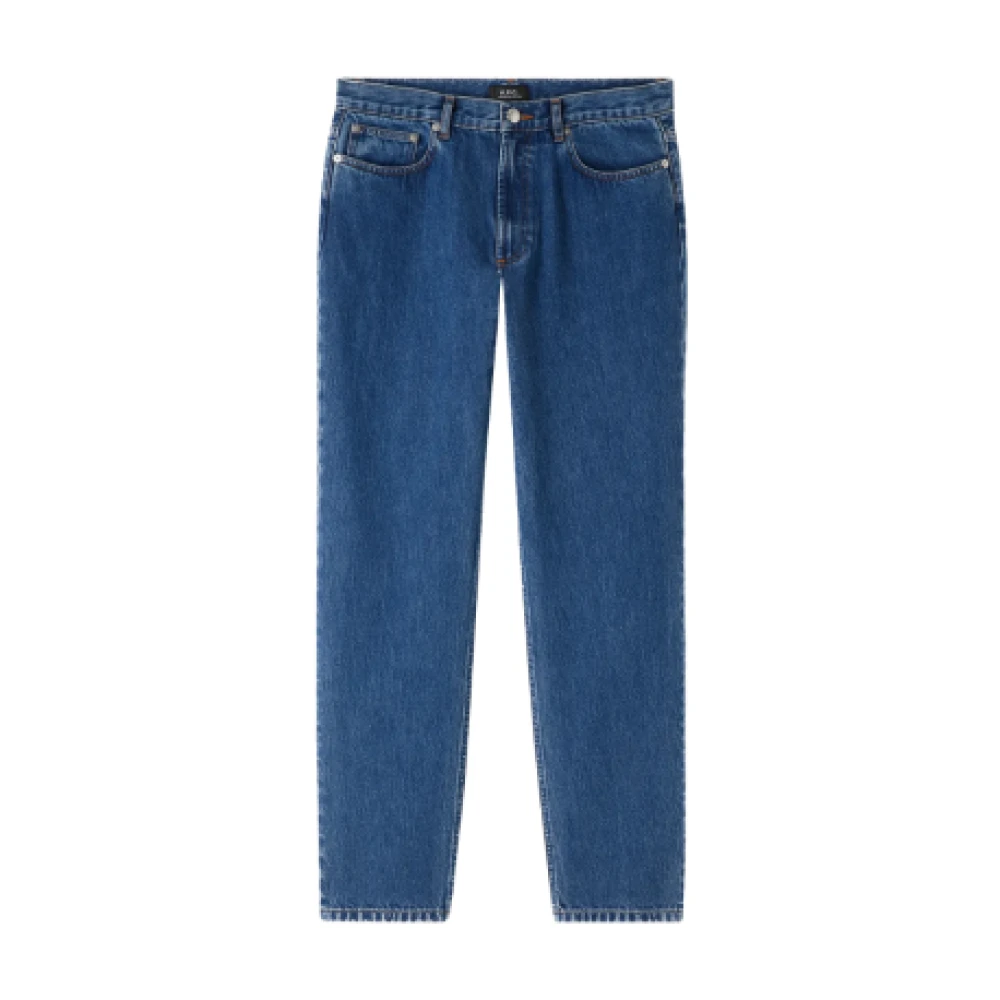 A.p.c. High-waisted Indigo Gewassen Jeans Blue Dames