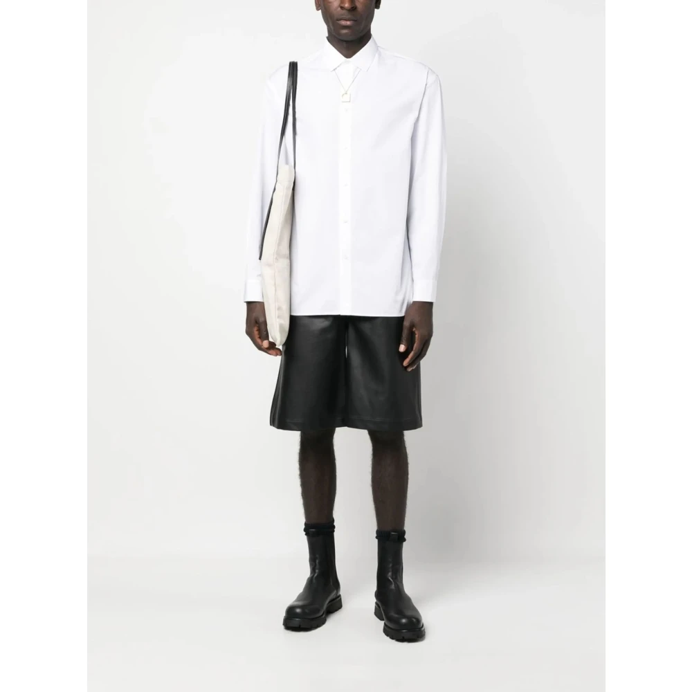 Jil Sander Witte Katoenen Knoopshirt White Heren