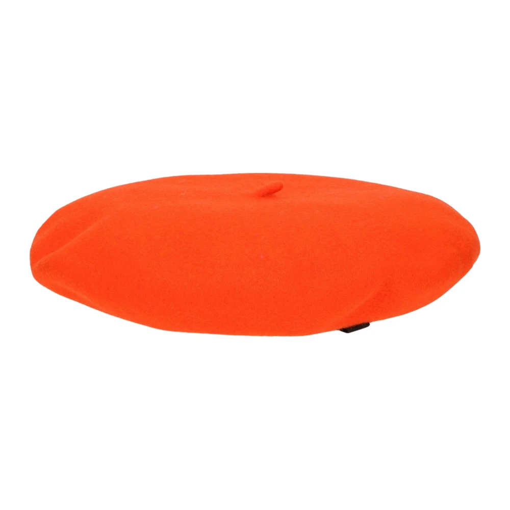 Borsalino Wollen Baret met Gouden Logo Orange Unisex