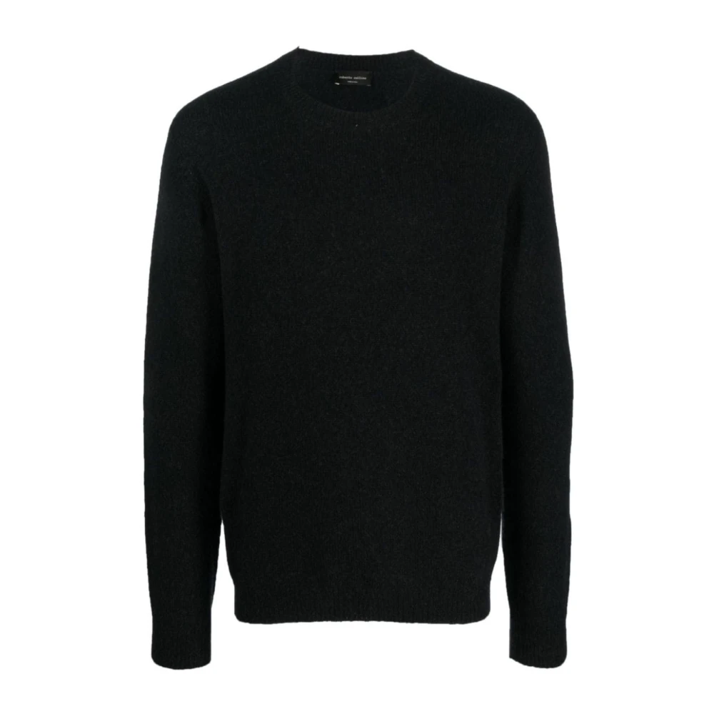 Roberto Collina Klassieke Heren Sweatshirt voor Koude Dagen Black Heren