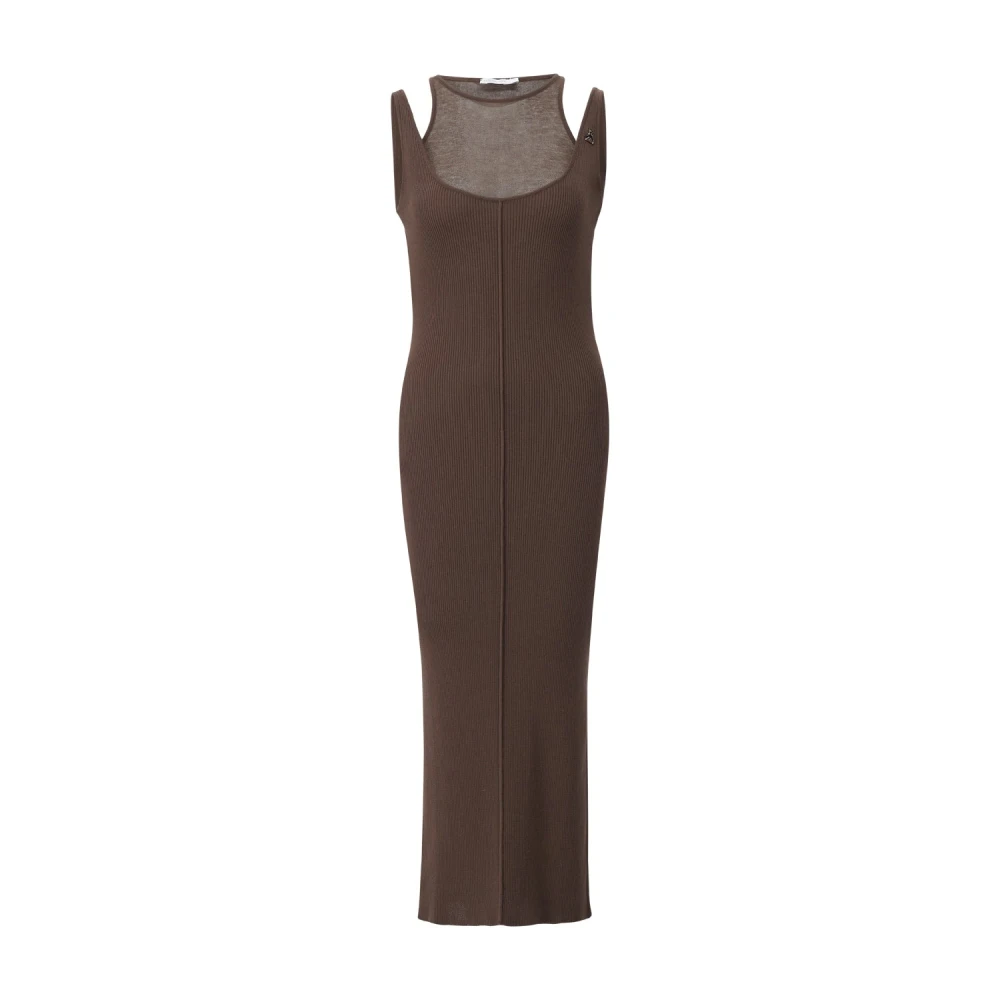 Patrizia Pepe Donna Marrone - Abito Midi A Costine - Dresses - L