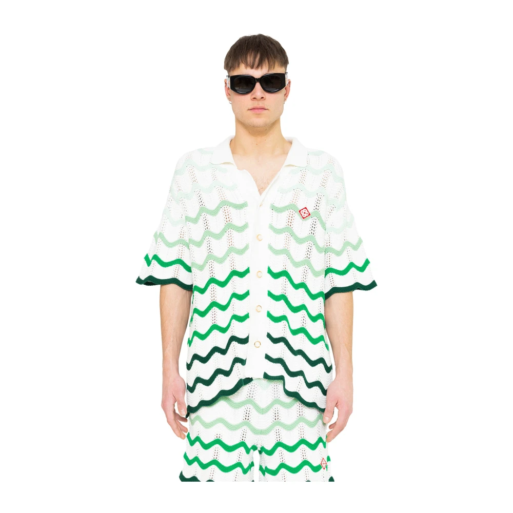 Casablanca Golf Textuur Shirt Green Heren