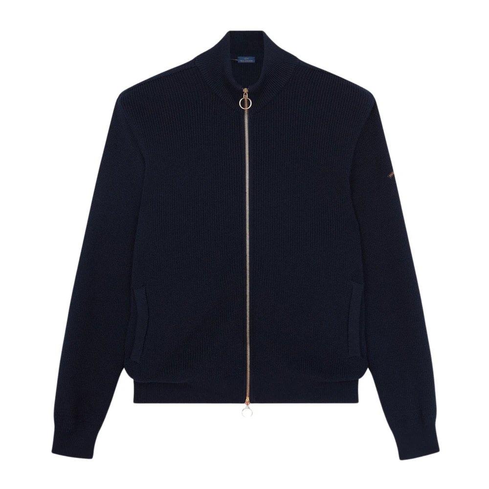 PAUL & SHARK Wollen Rits Trui Navy Blauw Blue Heren