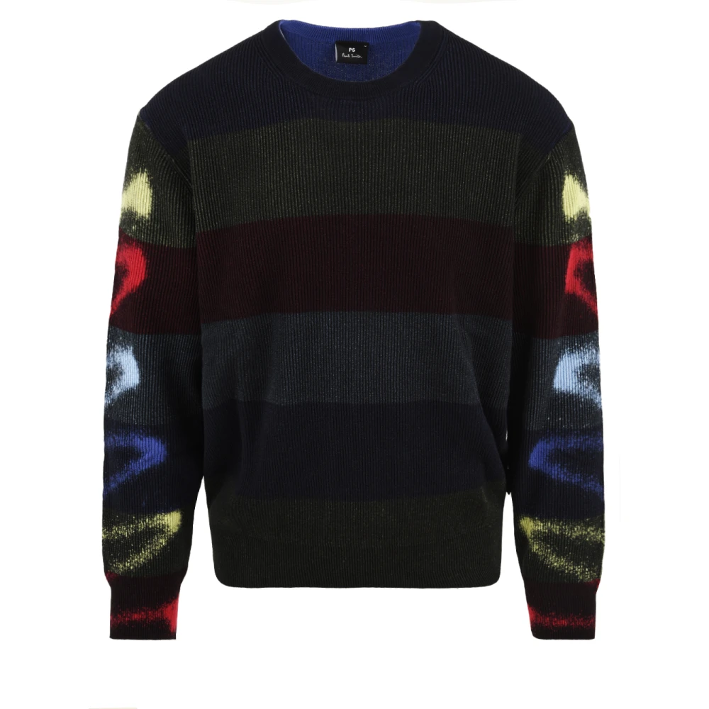 Paul Smith Kleur Blok Katoenen Trui Zacht Stof Multicolor Heren