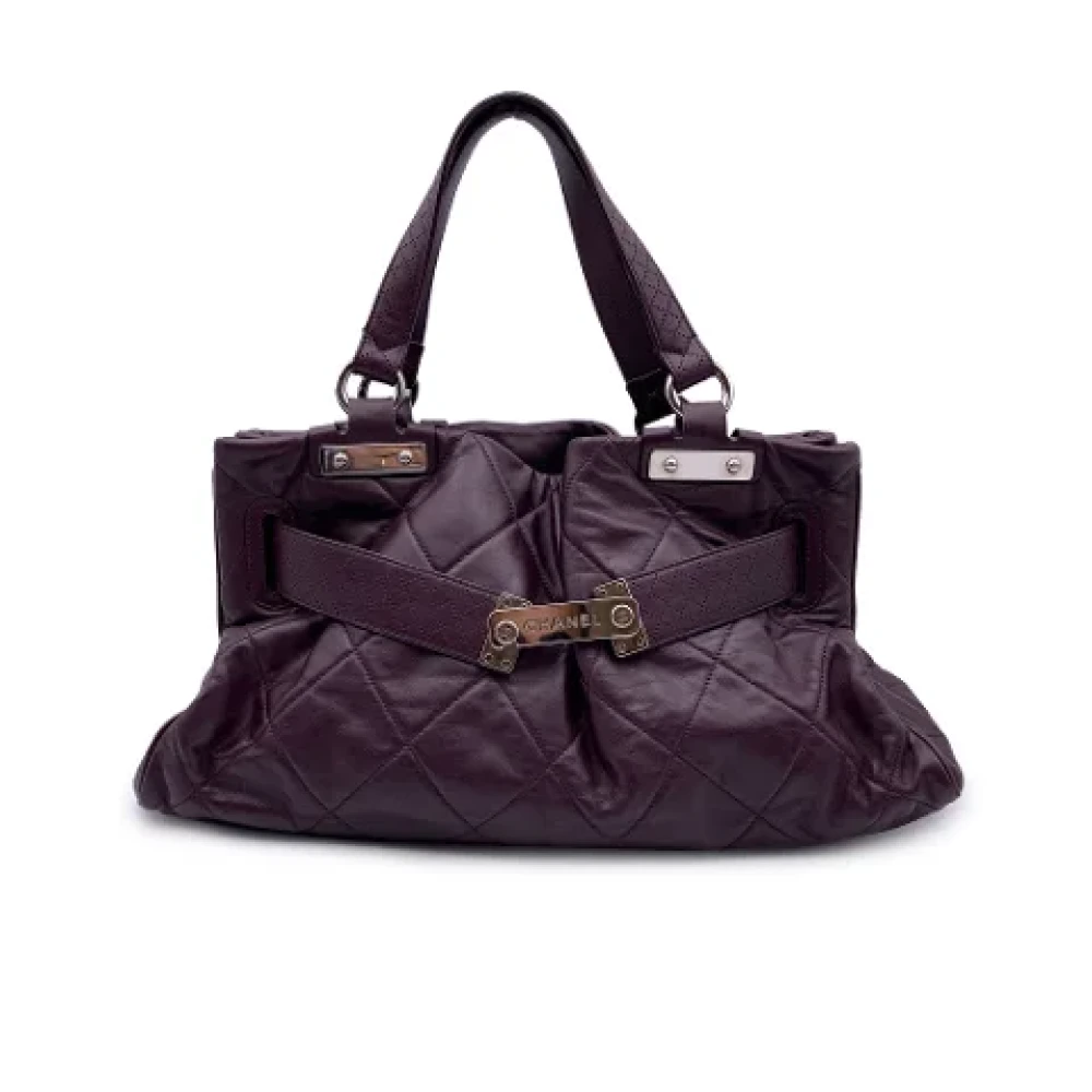 Chanel Vintage Pre-owned Leather handbags Purple Dames