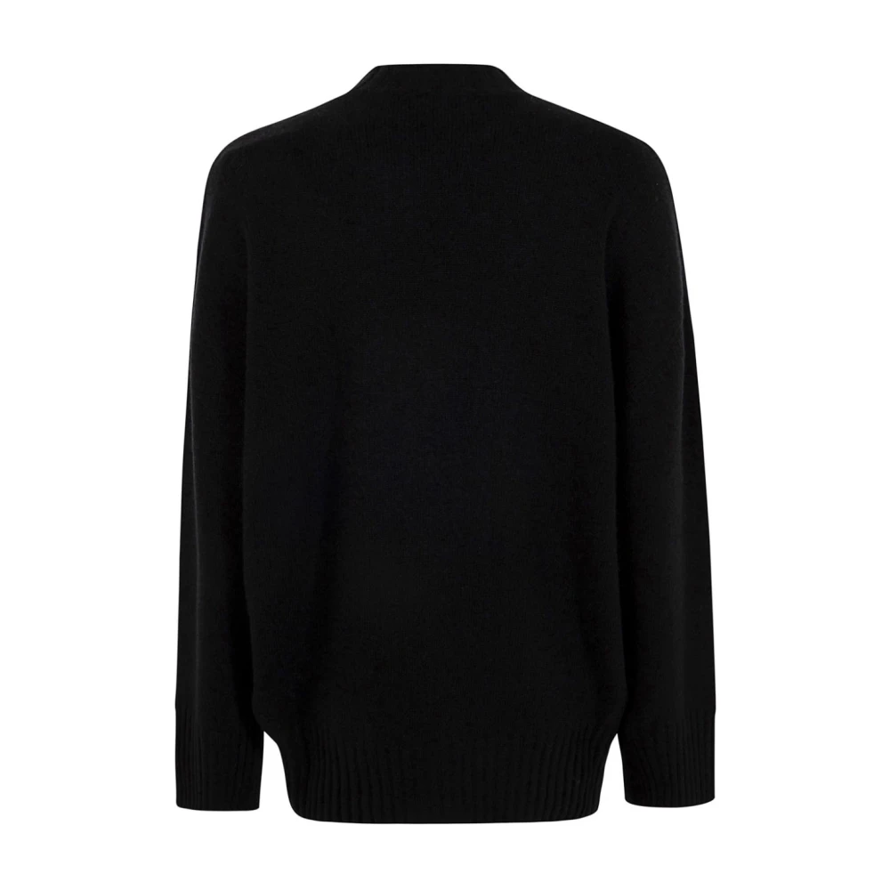 The Attico Zwarte Sweater Elegant Crew Neck Black Dames