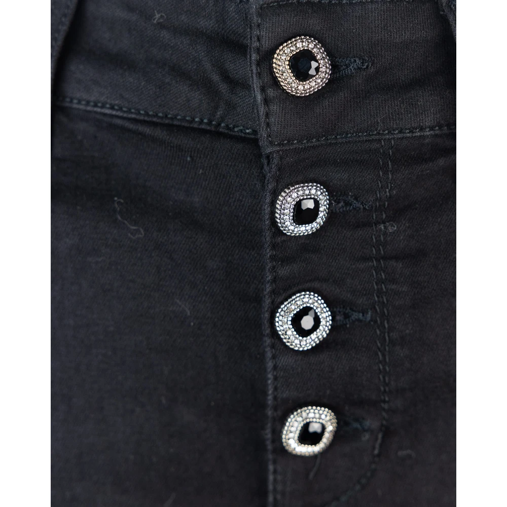 Liu Jo Hoge Taille Skinny Denim Jeans Black Dames