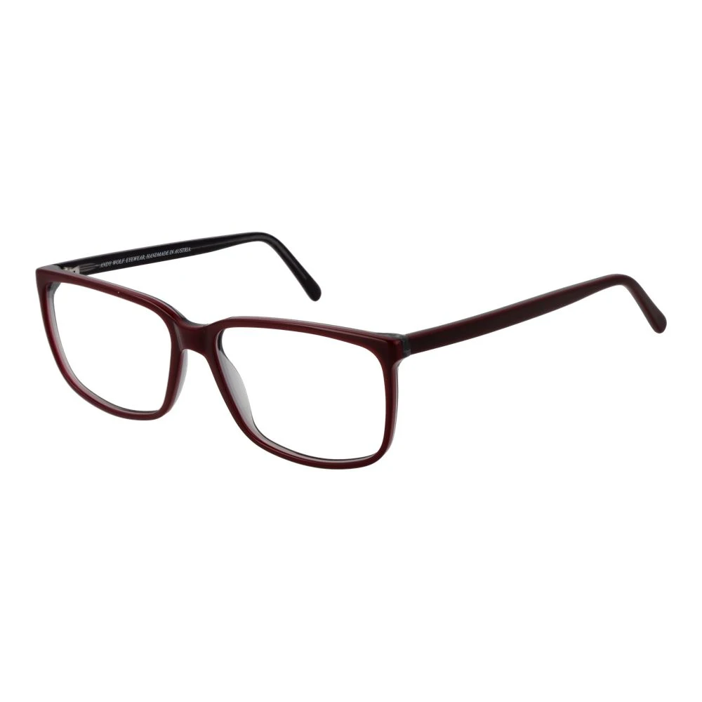 Andy Wolf Unisex Red Glasses, One Size, Burgundy Rectangle Optical Frames