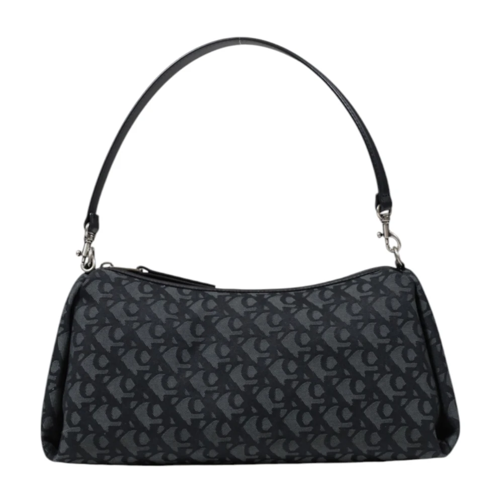 Calvin Klein Stijlvolle Print Schoudertas met Rits Black Dames