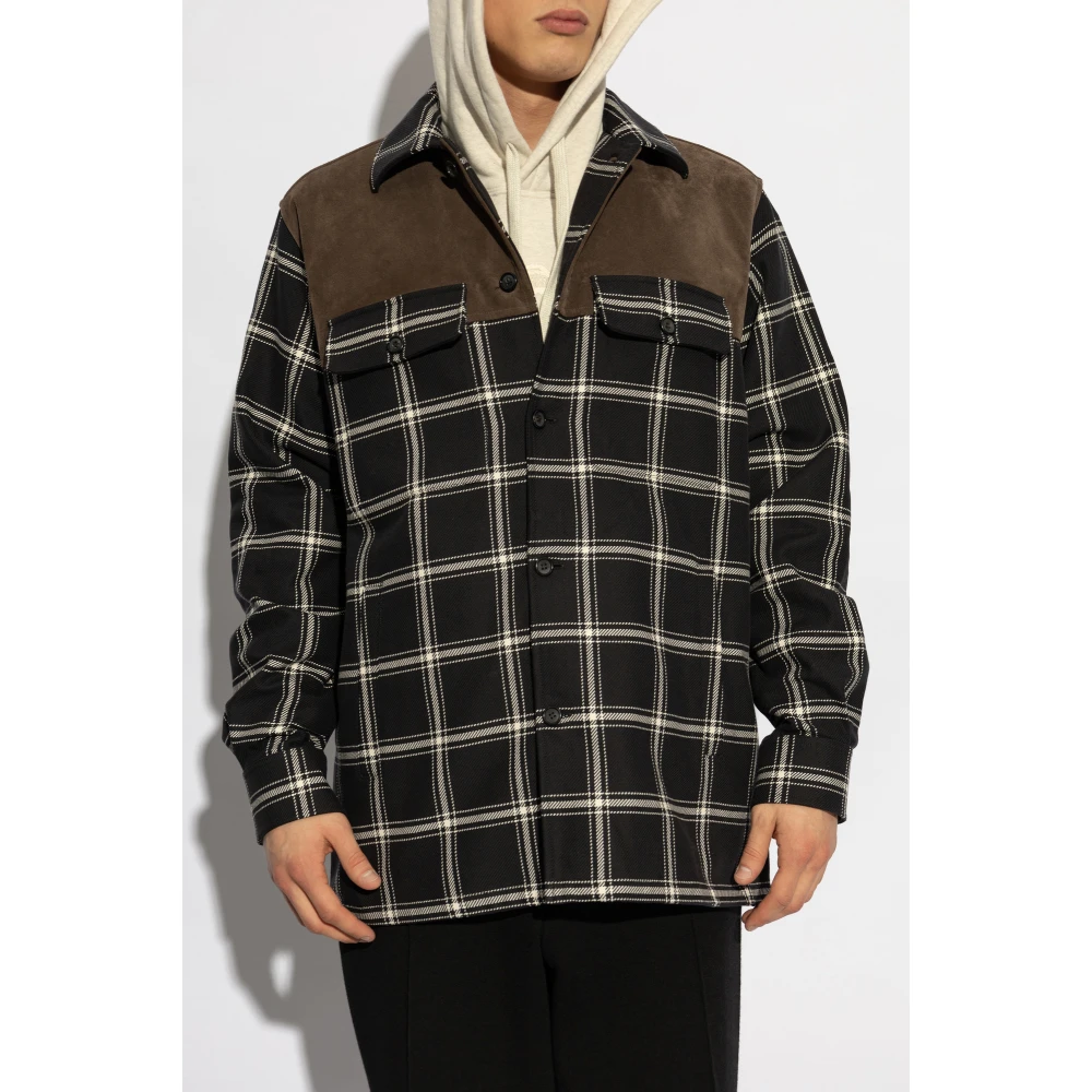 alexander mcqueen Shirt gemaakt van gecombineerde materialen Black Heren