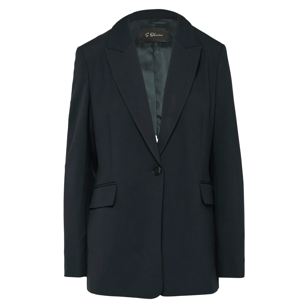s.Oliver Viscose Blend Indoor Blazer Blue Dames
