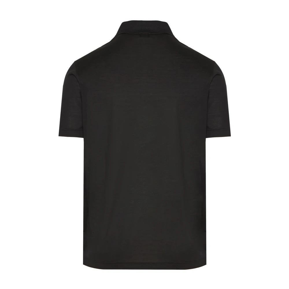 Barba Luxe Zijden Polo Shirt Black Heren