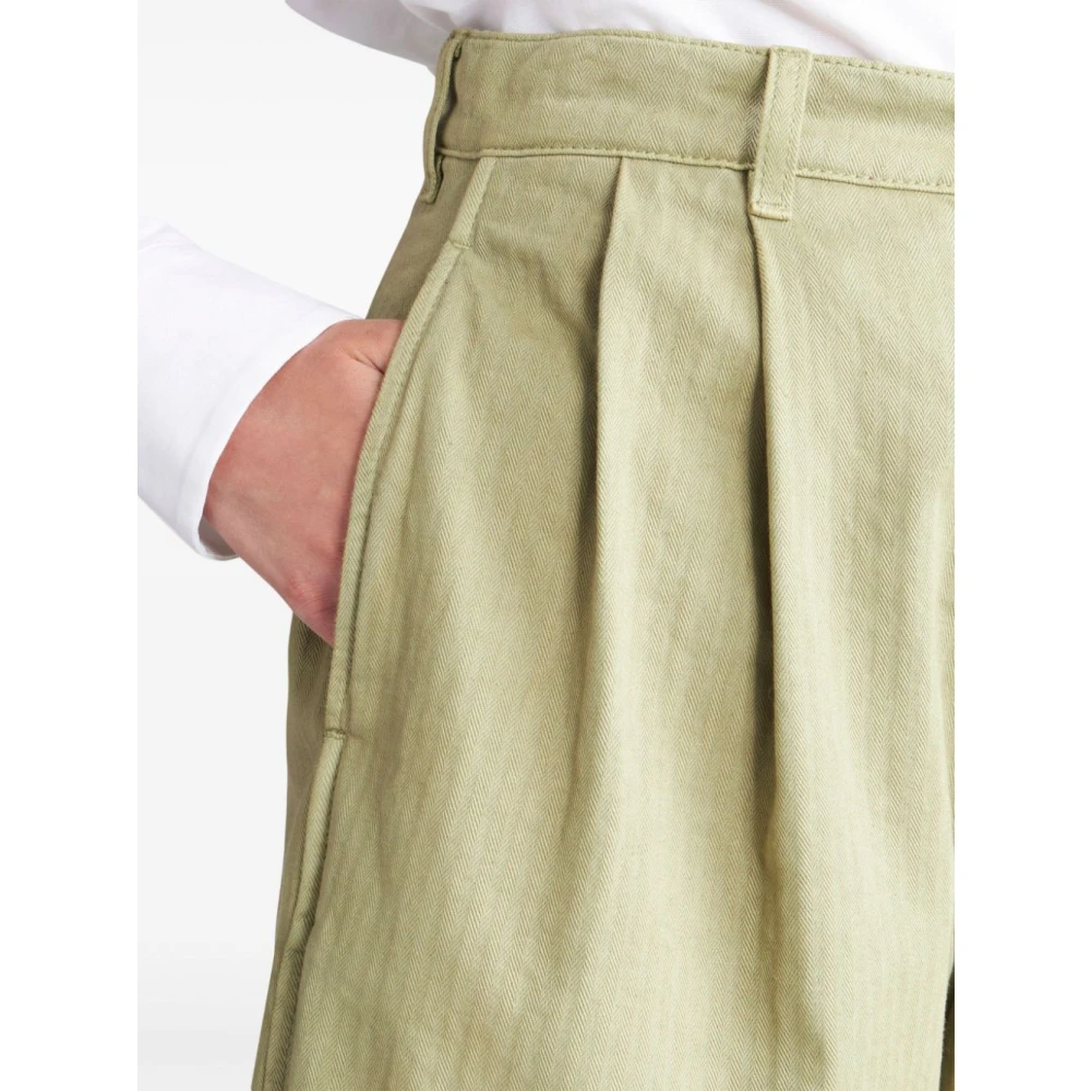 ETRO Groene Herringbone Patroon Shorts Green Dames