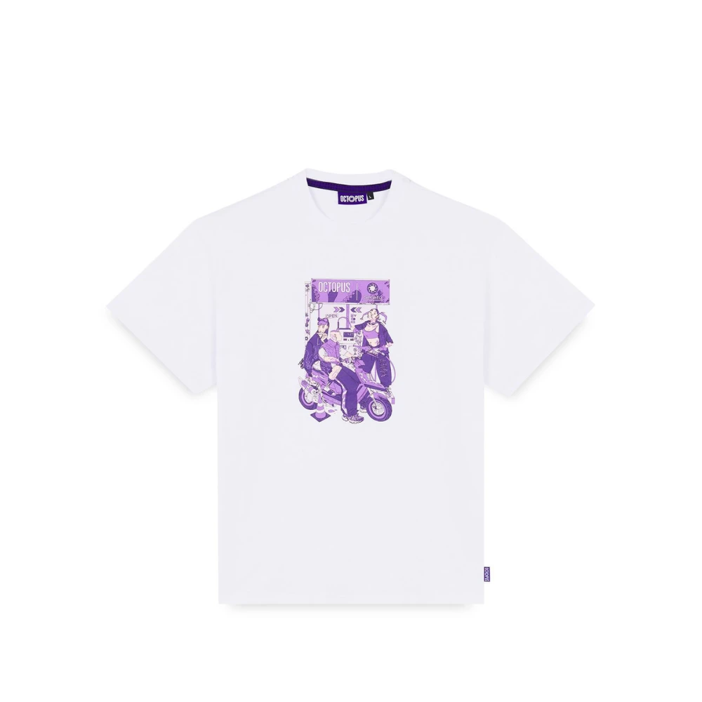 Octopus Katoen Gas Tee Shirt White Heren
