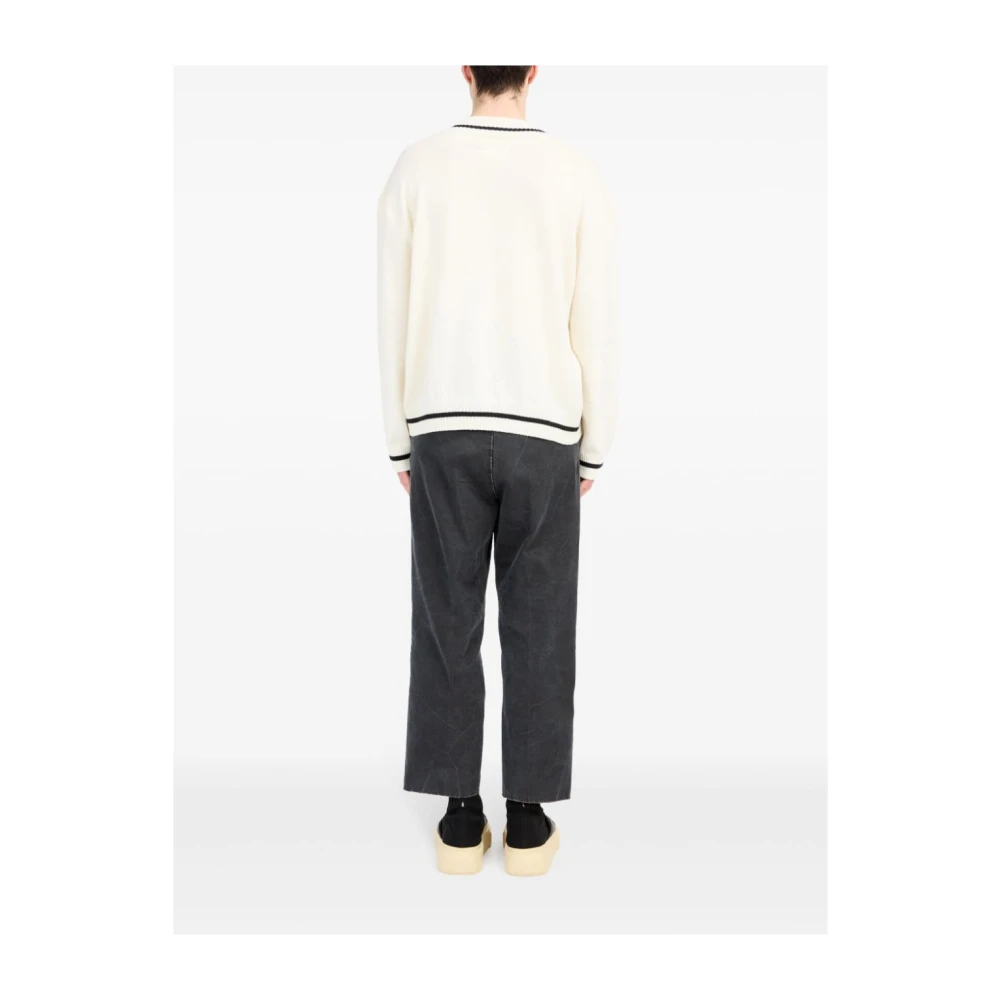 MM6 Maison Margiela V-hals gebreid vest White Heren