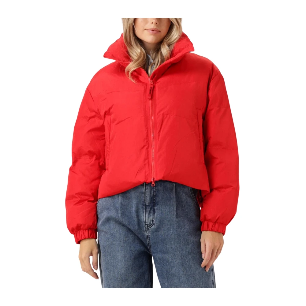 Co'Couture Frostycc Crop Puffer Jas 66-Flame Red Dames