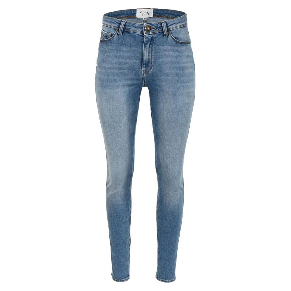 DNM Pure Slim Fit Jeans met Flap Achterzakken Blue Dames