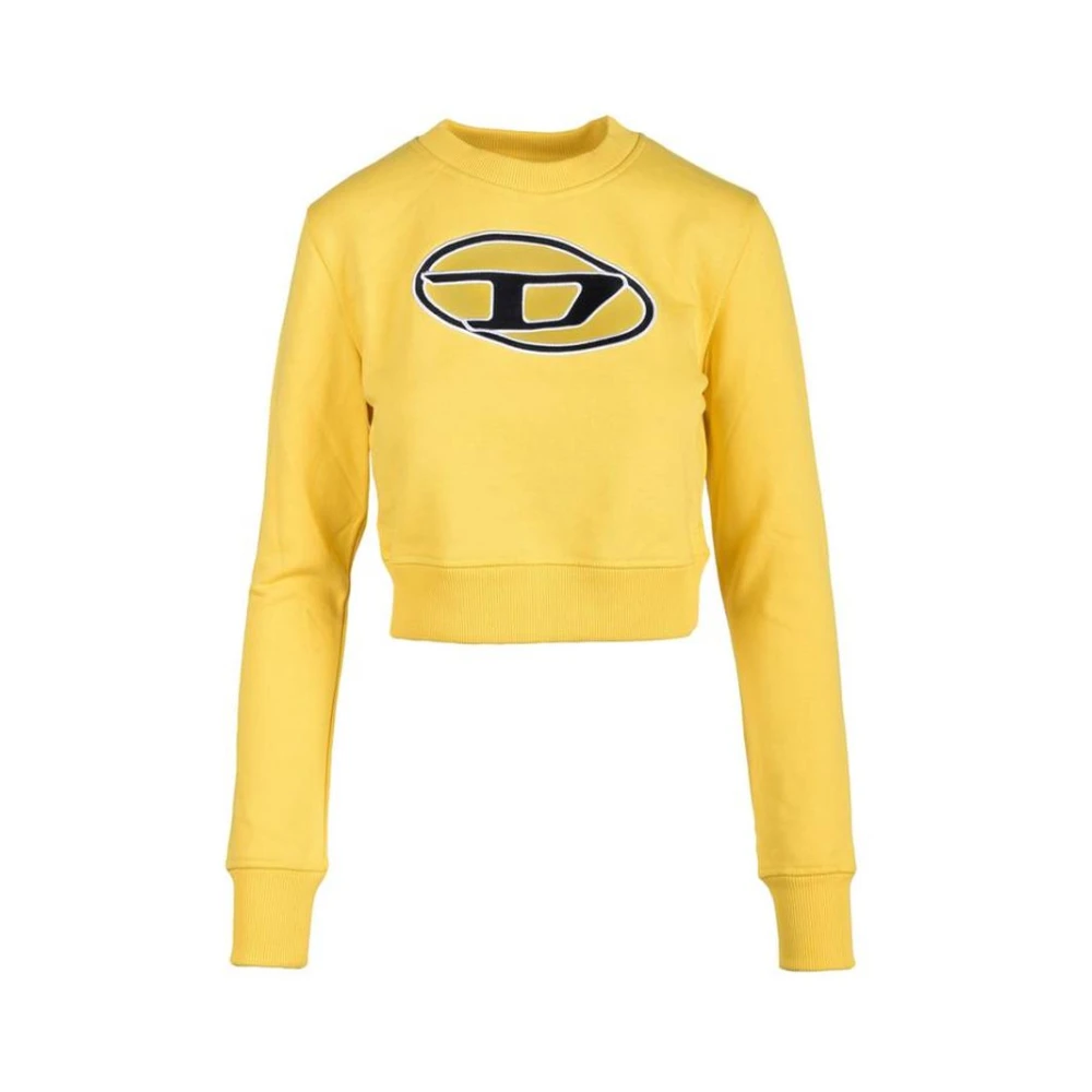 Diesel Kvinno Gul Sweatshirts & Hoodies Dam, S, Bomull, Bomullströja