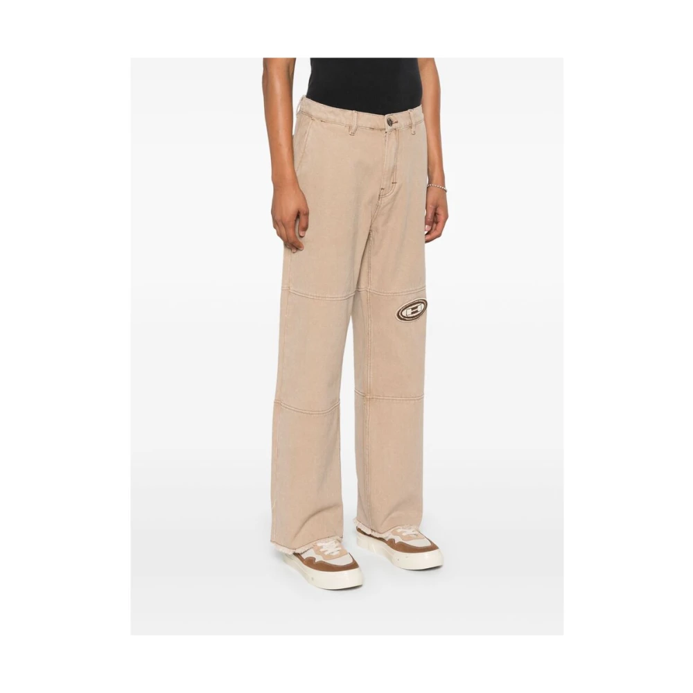 Honor The Gift Beige Canvas Panel Logo Broek Brown Heren