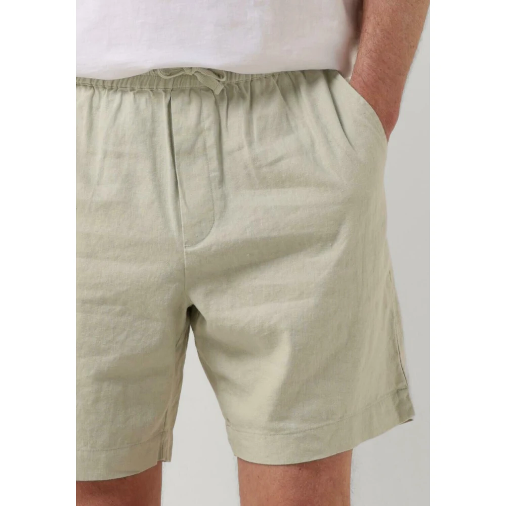 Woodbird Linnen Shorts voor Zomer Green Heren